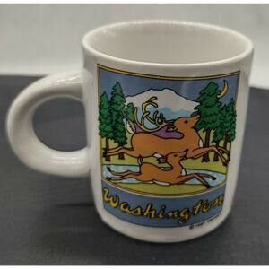 Vintage Washington State 1987 SMIWES Deer Mini Cup Mug Expresso